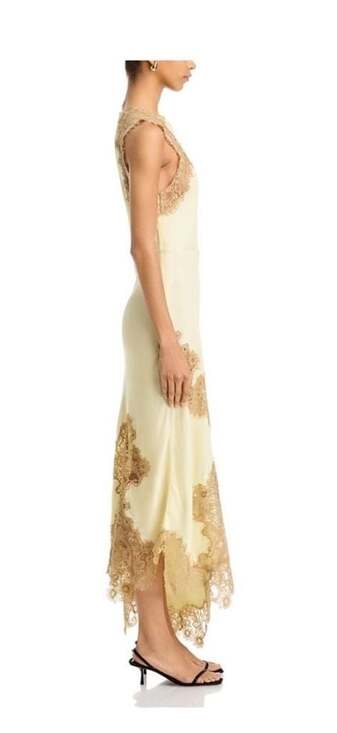 A.L.C. Alessia Satin and Lace Handkerchief Hem Maxi Dress - Picture 3 of 11